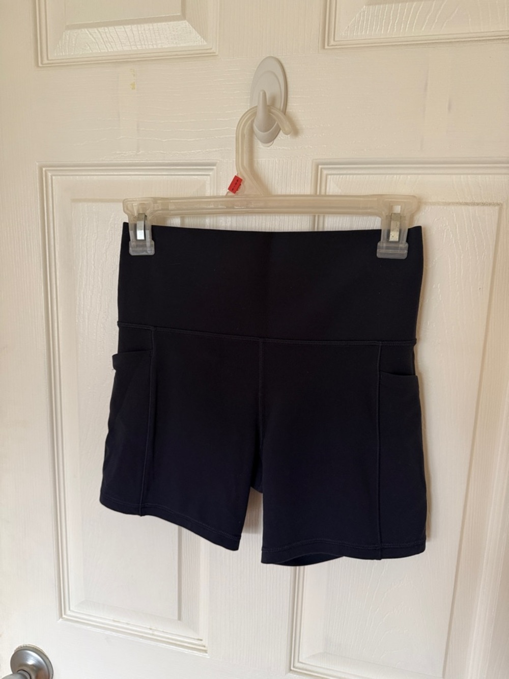 Athleta Navy High-Rise Pocketed Performance Shorts